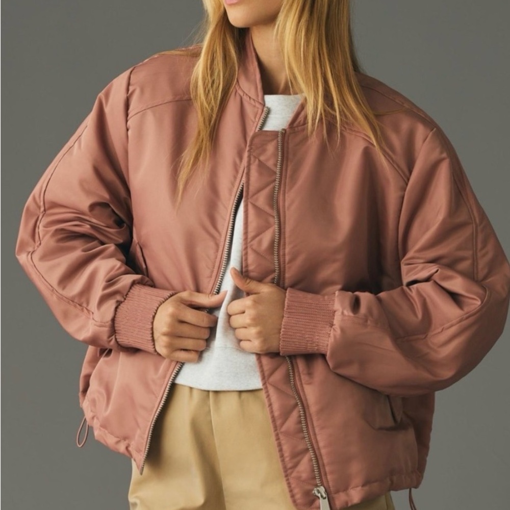 Anthropologie Dusty Rose Bomber Jacket